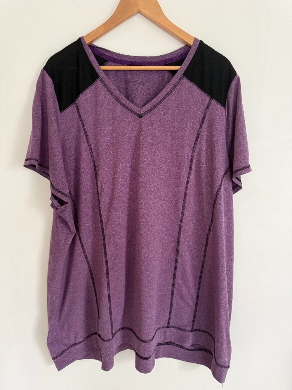 Pennington‘s Women Purple Active Zone V Neck Short Sleeve T-shirt Size 4X